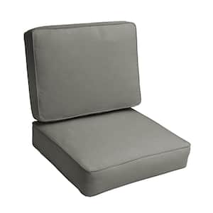 23.5 x 23 Deep Seating Outdoor Corded Cushion Set in Sunbrella Canvas Charcoal
