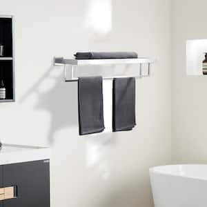 32 in. Stainless Steel Wall Mounted Towel Rack with Double Towel Bars for Bathroom in Brushed Nickel