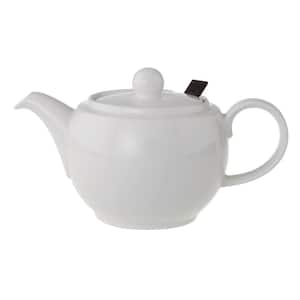 For Me  White Teapot with Strainer