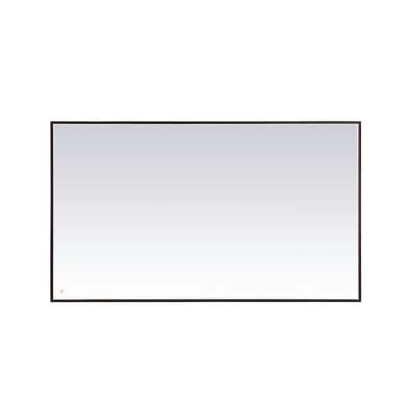 Unbranded Timeless Home 72 in. W x 42 in. H Aluminum Black LED Mirror