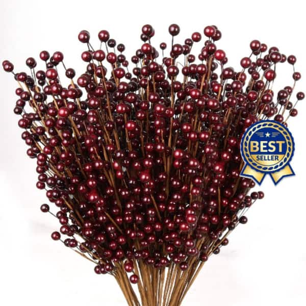 Berry Pick - 18 Berries - Assorted Matte Red and Matte Burgundy –