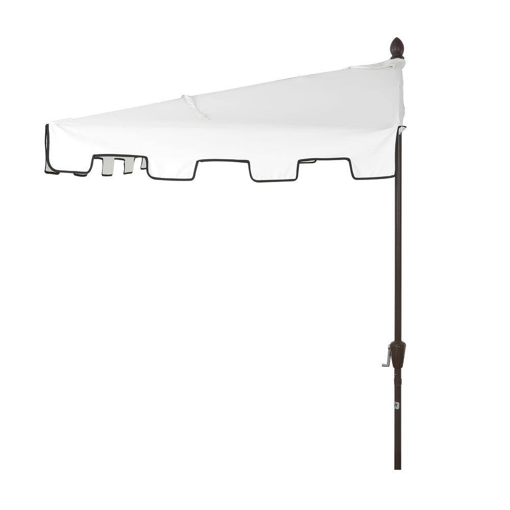 Sidney 9 ft. White Aluminum MidCentury Patio Umbrella with Crank