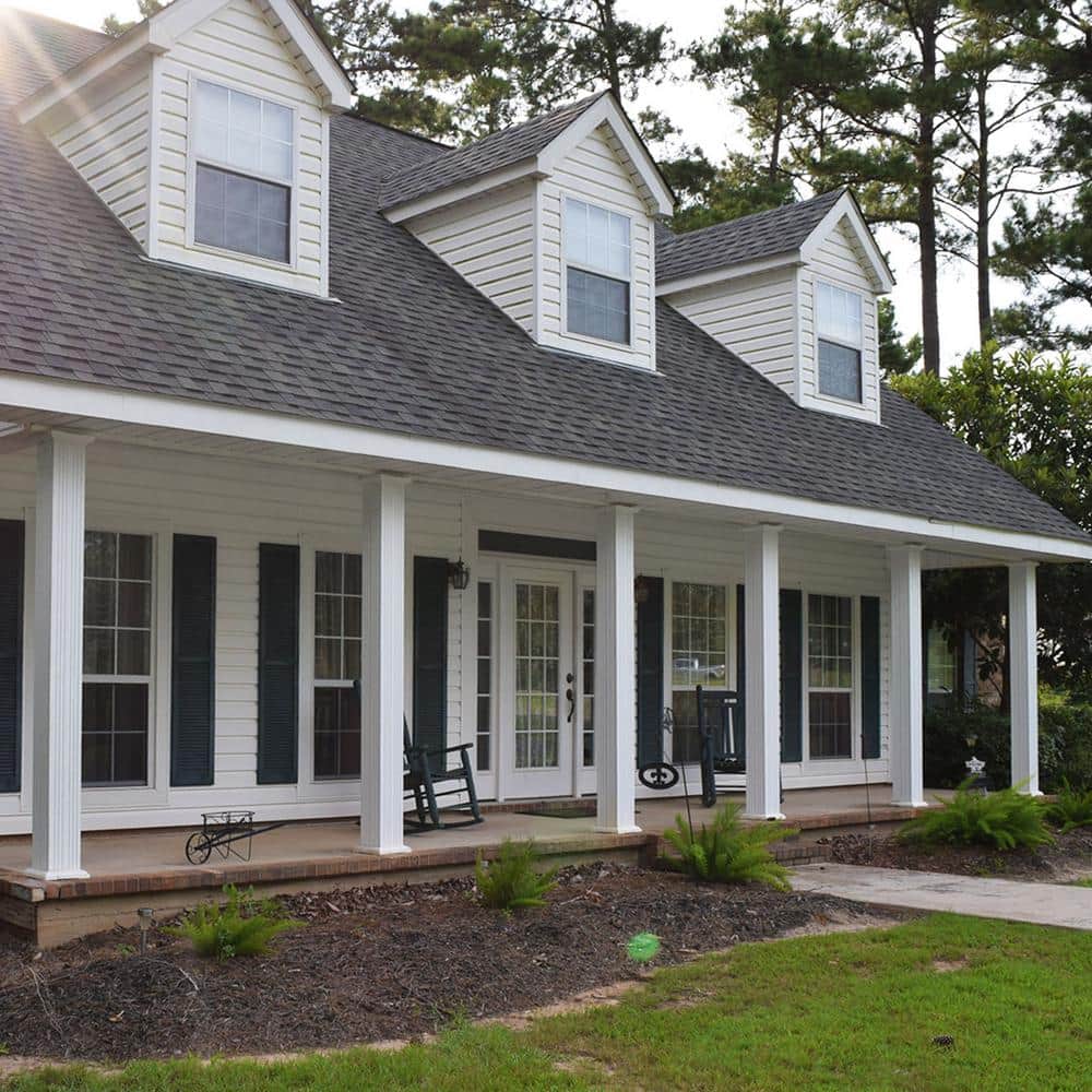 Gloss White 9' Fluted Aluminum Column with Capital & Base