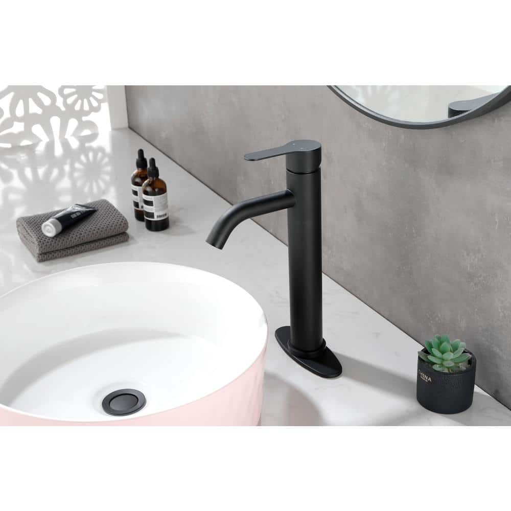 Matte Black Stainless Steel Single Handle Bathroom Faucet