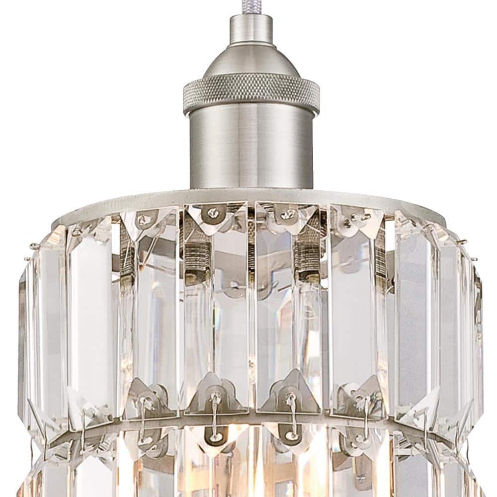 Sophie Brushed Nickel Mini Pendant with Crystal Prism Shade