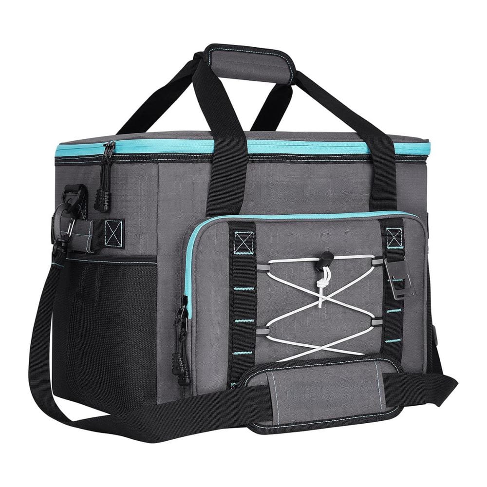 60 qt. Collapsible Soft-Side Cooler Bag Leakproof Design for Camping Travel Fishing Grocery Shopping