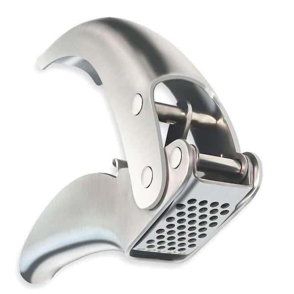 Premium Stainless Steel Garlic Press, No Peel Required, Heavy Duty Professional Double Lever Assisted Mincer,