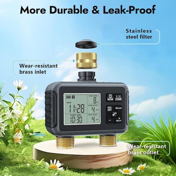 Justincity Brass Inlet Outlet Garden Hose Timer 2 Independent