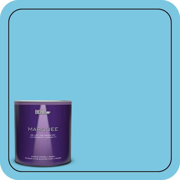 BEHR MARQUEE 1 qt. #530B-4 Bliss Blue Eggshell Enamel Interior Paint & Primer