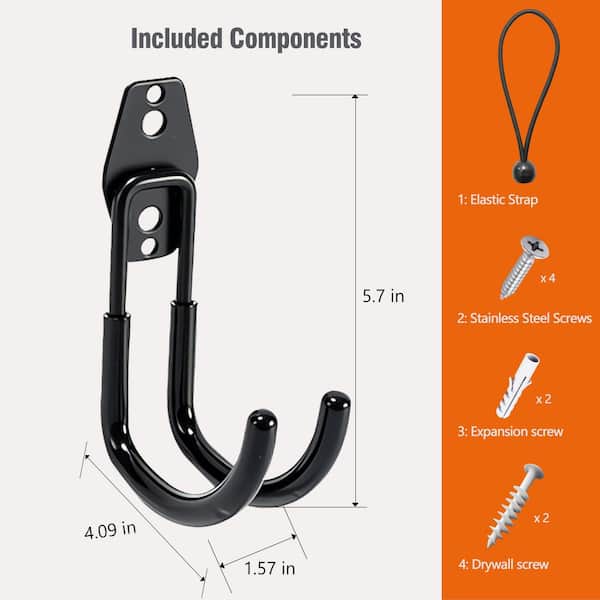 Aoibox Automotive Wall Mount J-Hook for EV Charger Cable, Heavy