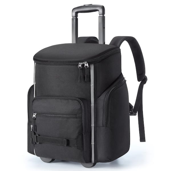 Unbranded 23 qt. Rolling Cooler Backpack, Leakproof Waterproof Insulated 36-Cans Beach Cooler w/ Wheels and Handle Outdoor Camping