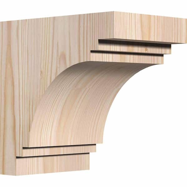 Ekena Millwork 5-1/2 in. x 8 in. x 8 in. Douglas Fir Pescadero Smooth Corbel