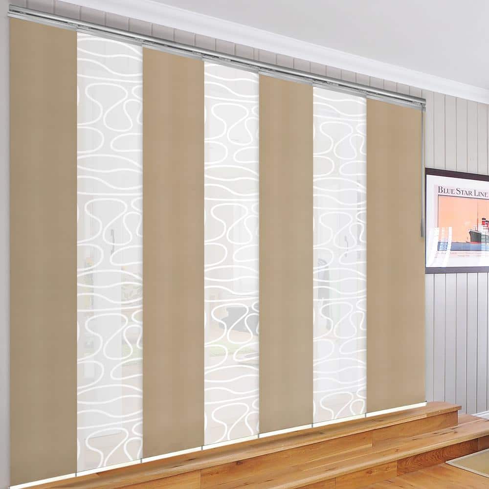 Coastal Swirl 110 in. - 153 in. W x 94 in.L Adjustable 7-Panel Satin Nickel Single Rail Panel Track with 23.5 in. Slates price history on PriceWatchPro
