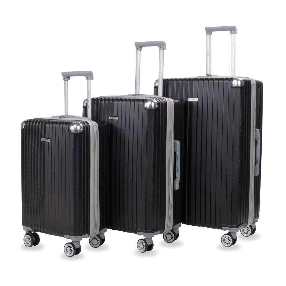 American Green Travel Bradford 3Piece Black Hardside Expandable Double
