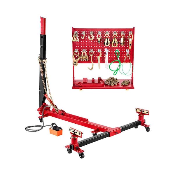 Auto Body Frame Puller Straightener, 6T Tension Car Body Repair Equipment with 6000PSI Hydraulic Foot Pump