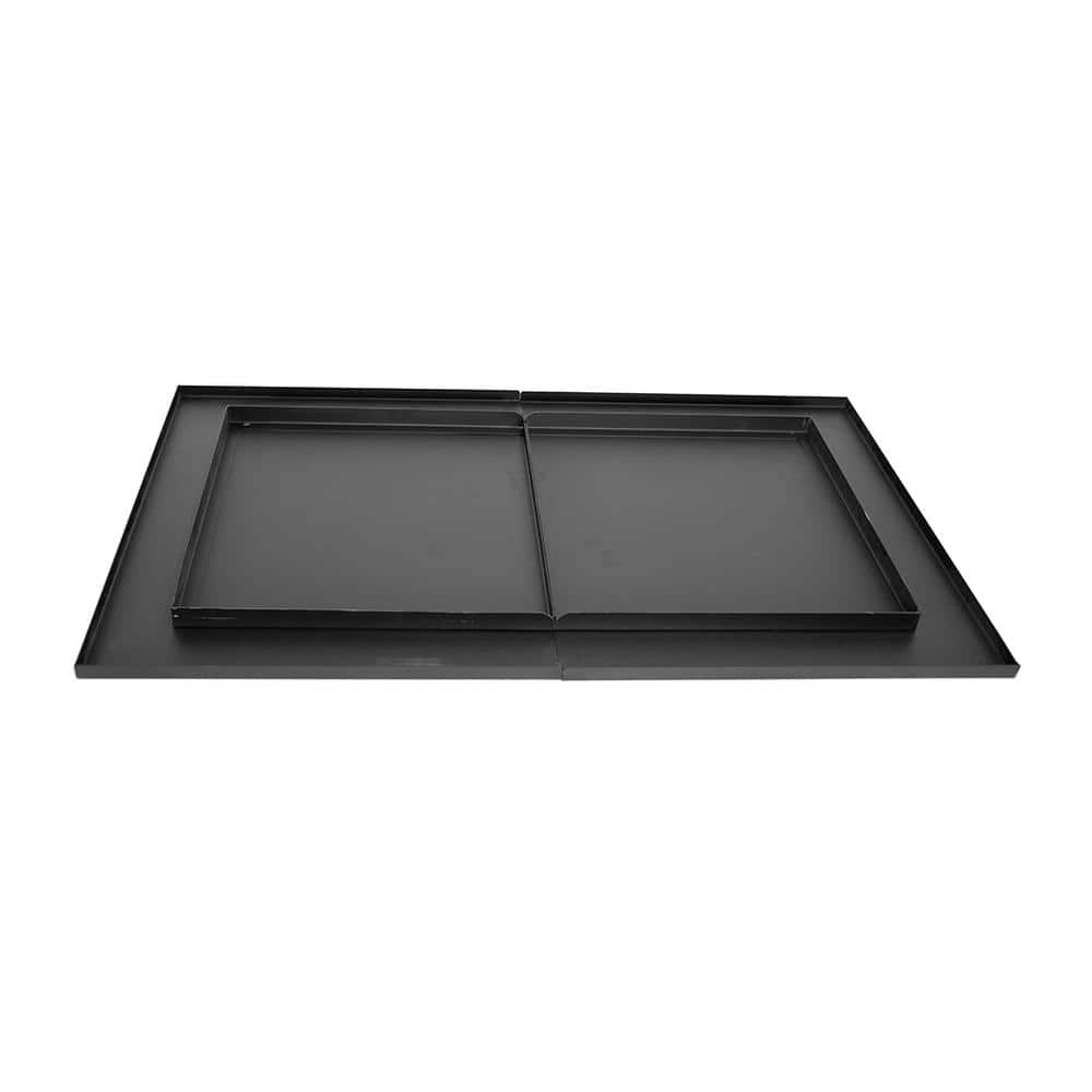 Black Steel Rectangle Fire Pit Lid with Drainage Design