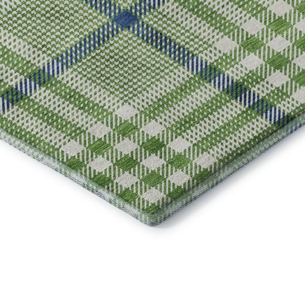 Mayfield Premium Machine Washable Abstract AMF1054 Green 9 ft. x 12 ft. Area Rug