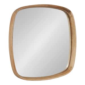 Prema 25.98 in. W x 25.98 in. H Natural Rectangle Mid-Century Framed Decorative Wall Mirror