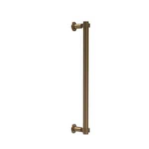 Contemporary 18 in. Back to Back Shower Door Pull with Dotted Accent in Brushed Bronze