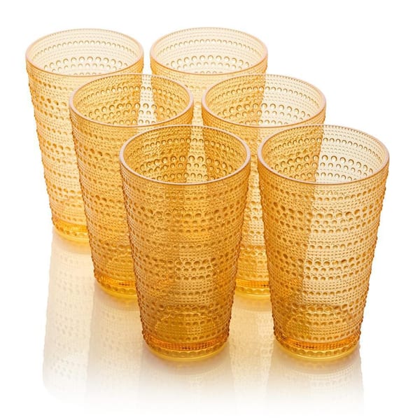 Santa Fe 22 oz. Orange Acrylic Ice Tea Glass (Set of 6)