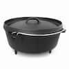 ExcelSteel 6 qt. Round Cast Iron Dutch Oven in Black with Lid 518 - The ...