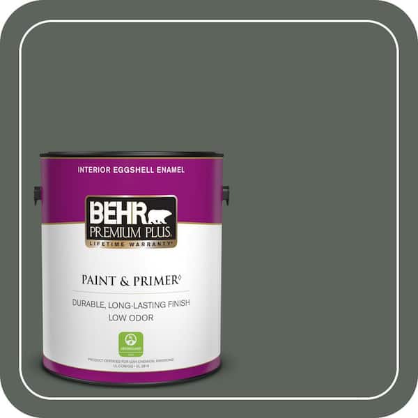 BEHR PREMIUM PLUS 1 gal. #PPF-45 Woodland Moss Eggshell Enamel Low Odor Interior Paint & Primer