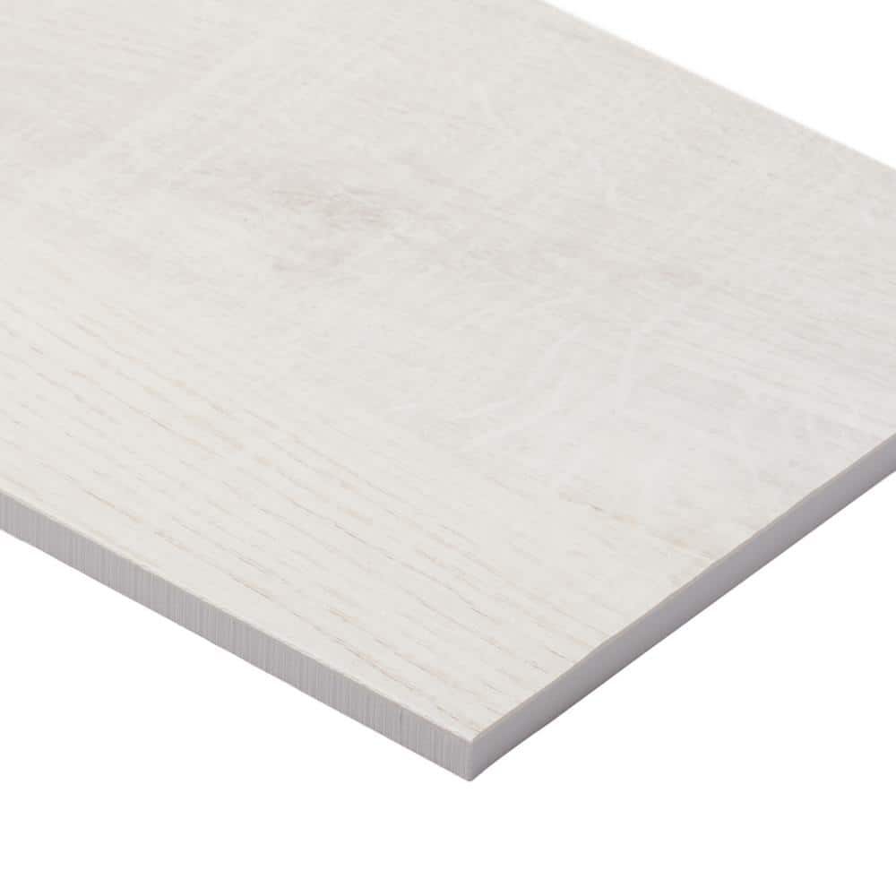 White 8" x 48" Matte Porcelain Wood Look Tile