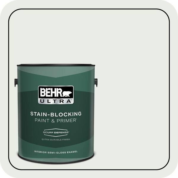 BEHR ULTRA 1 gal. #N410-1 Silence Extra Durable Semi-Gloss Enamel Interior Paint & Primer