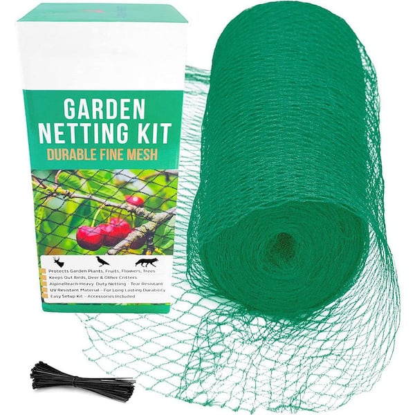 7.5 ft. x 65 ft. Plant Protection from Birds Deer Animals Heavy-Duty Green  Woven Netting and Zippered Reusable Kit B07Z6NMTPQ - The Home Depot
