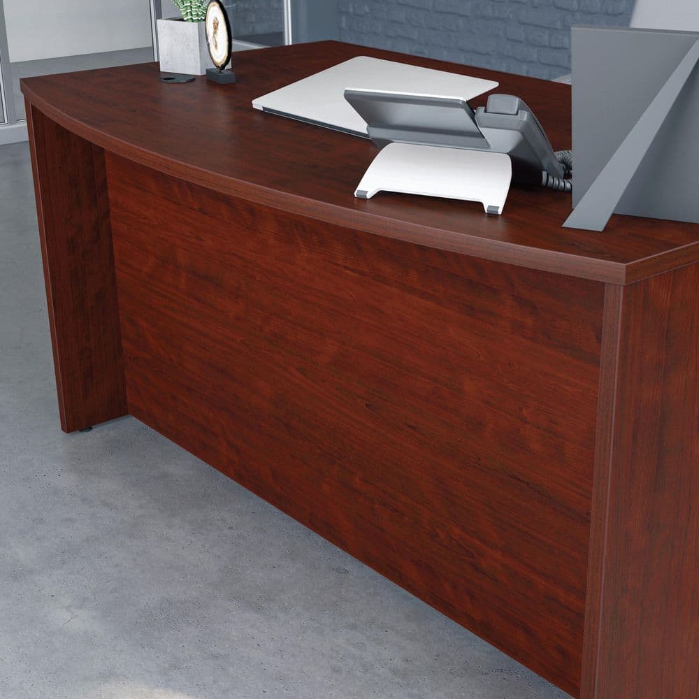 Elevated Classic Cherry 60" Executive Bowfront Desk