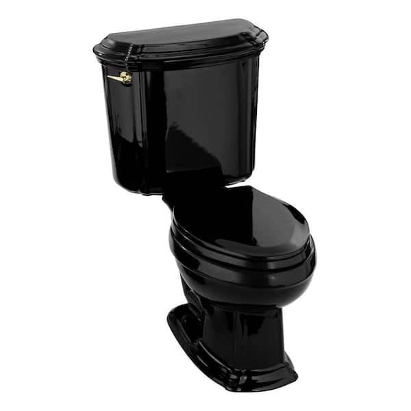 KOHLER Portrait 2-Piece 1.6 GPE Single Flush Elongated Toilet in Black