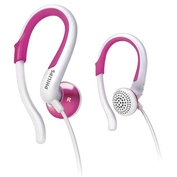 Philips Extra Comfortable Earhook Headphones - White/Pink-DISCONTINUED