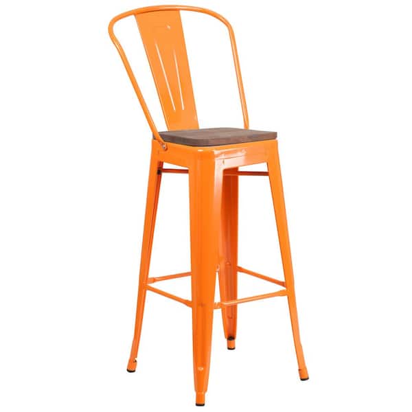 Flash Furniture 30.5 in. Orange Bar Stool
