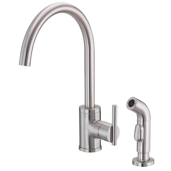 Gerber Parma Single-Handle Standard Kitchen Faucet with Side Spray in Stainless Steel