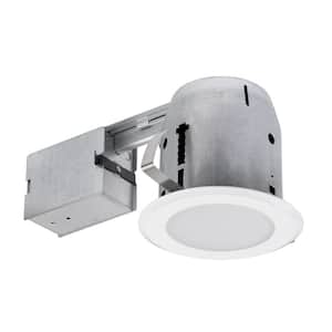 5 in. White LED IC Rated Shower Lens Recessed Lighting Kit Dimmable Downlight with Frost Lens