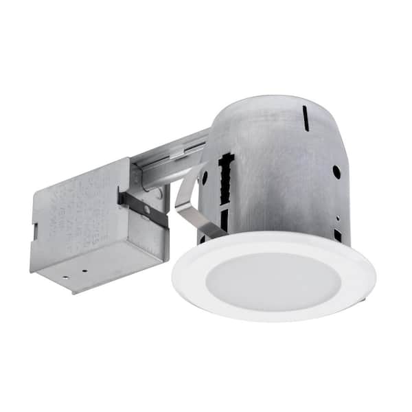 Globe Electric 5 in. White LED IC Rated Shower Lens Recessed Lighting Kit Dimmable Downlight with Frost Lens