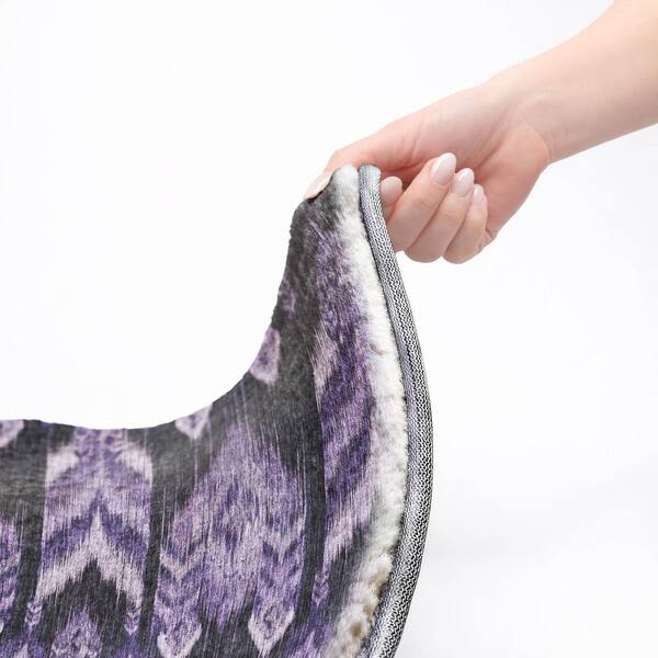 Dream Shag Premium Machine Washable Abstract ADS812 Purple 9 ft. x 12 ft. Area Rug