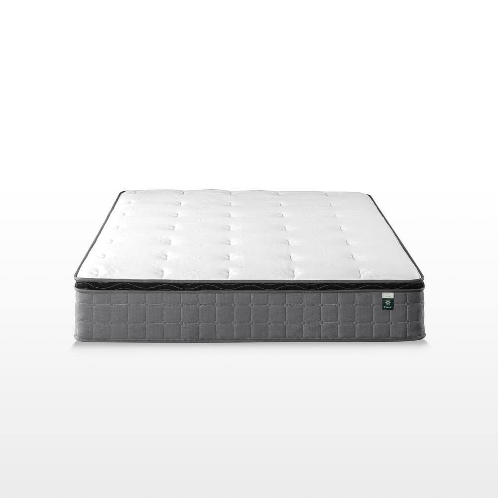 King Size Gray Eurotop Gel Memory Foam Hybrid Mattress
