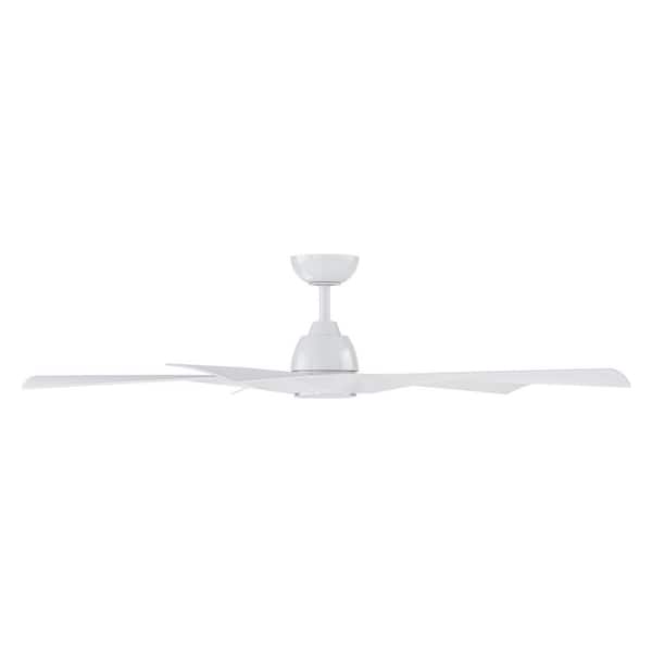 Zeke 60 in. Smart Indoor/Outdoor Matte White Standard Ceiling Fan Selectable 5CCT Integrated LED with Remote