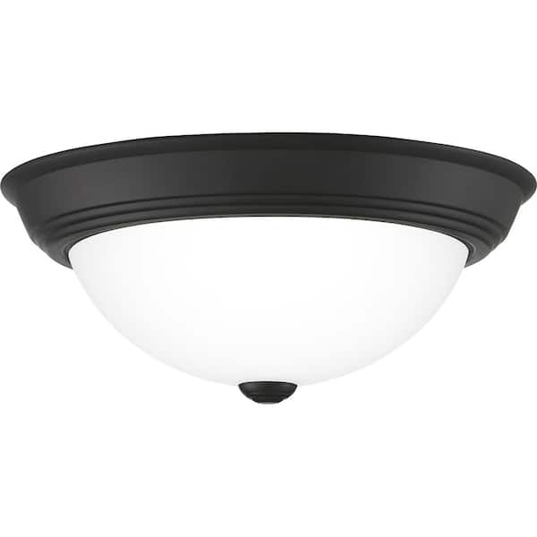 Quoizel Erwin 13 in. 2-Light Matte Black Flush Mount