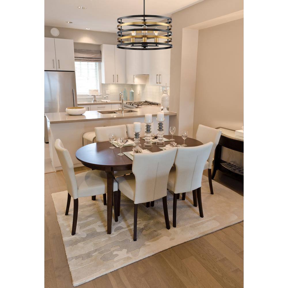 Mya Contemporary Drum Pendant Light in Antique Bronze