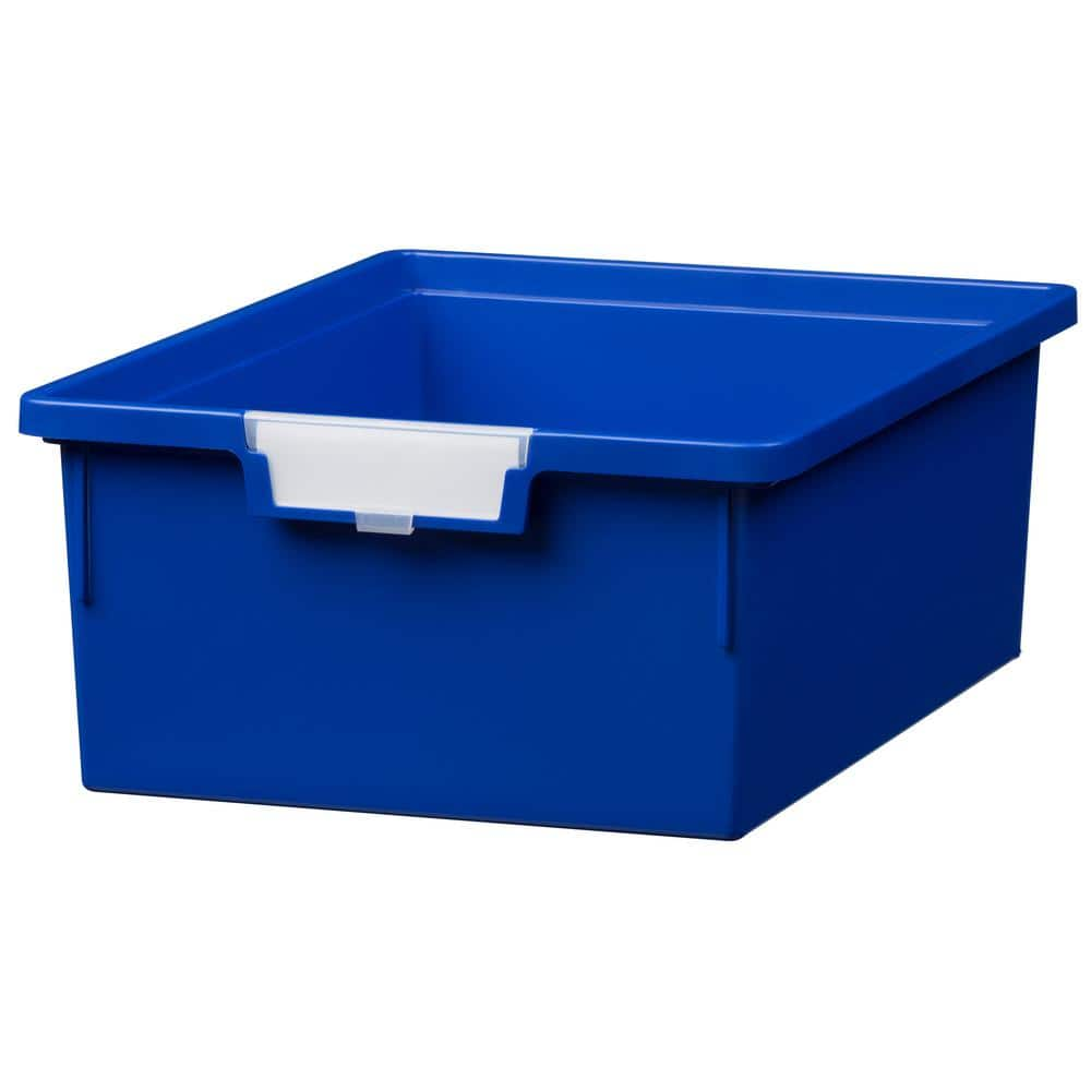 12 Gal. - Tote Tray - Slim Line 6 in. Storage Tray in Primary Blue ...