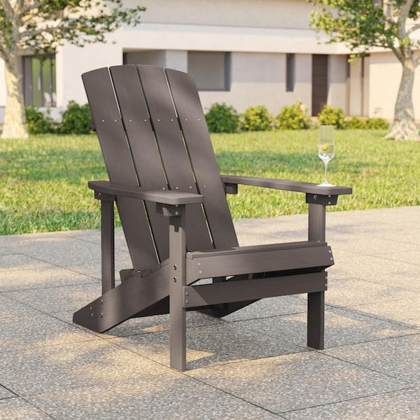 Recycled Plastic Coffee Weather Resistant Outdoor Adirondack Chair Single Seat (Set of 1)