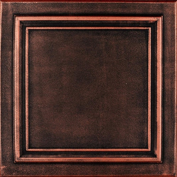 A La Maison Ceilings Line Art Black Copper 1.6 ft. x 1.6 ft. Decorative Foam Glue Up Ceiling Tile (21.6 sq. ft./Case)