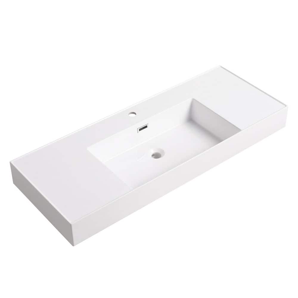 48 in. Drop-In Resin Sink Bathroom Sink in White price history on PriceWatchPro