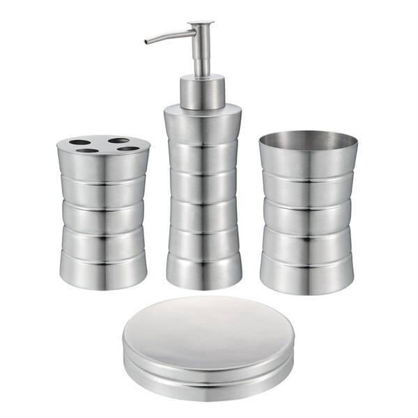 Hopeful 4-Piece Stainless Steel Bath Accessory Set in Matte