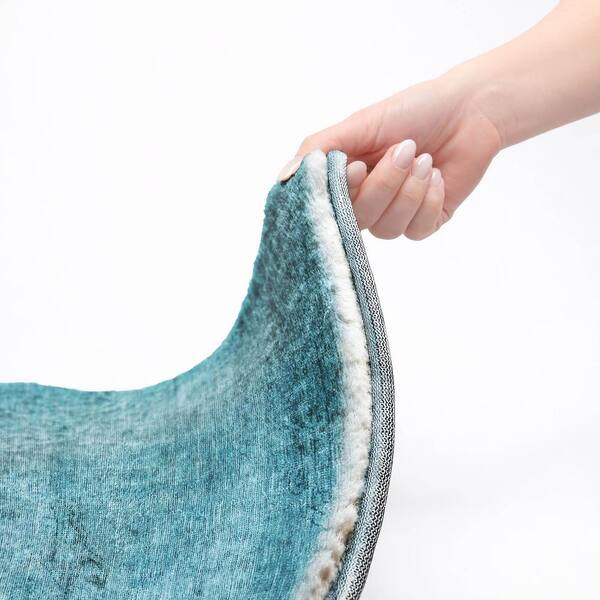 Dream Shag Premium Machine Washable Abstract ADS658 Blue 2 ft. x 3 ft. Accent Rug