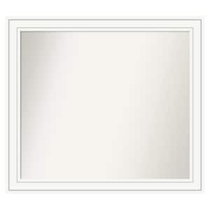 Craftsman White 37 in. x 33 in. Custom Non-Beveled Satin Wood Framed Bathroom Vanity Wall Mirror