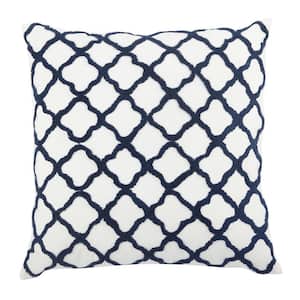 White, Blue 6 in. x 20 in. Throw Pillow