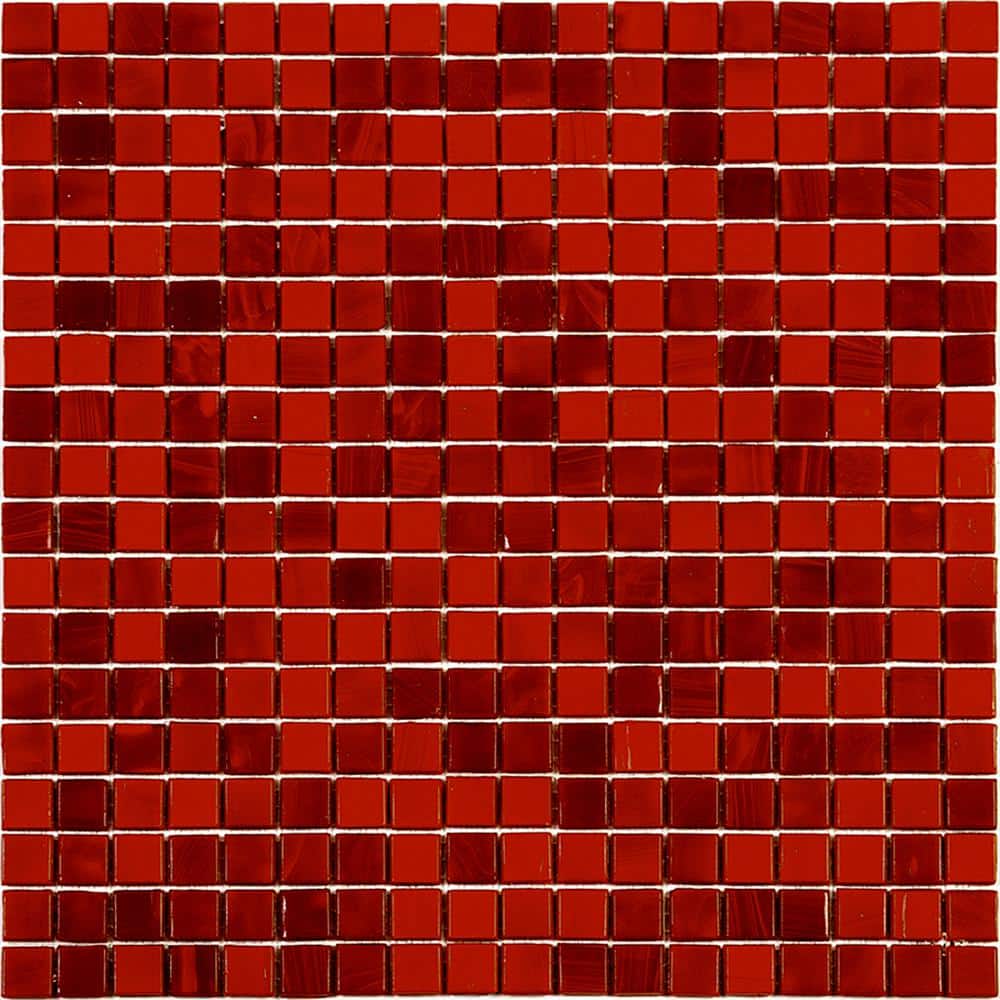 Rose Red Iridescent Glass Mosaic Wall and Floor Tile